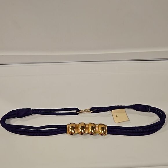 Purple Rope Belt Large Gold Hardware Hook Back Closure sz L/XL waist 40" - Picture 2 of 6